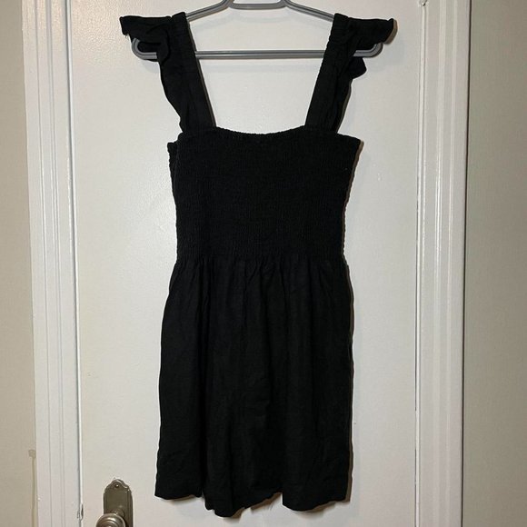 MADEWELL Linen-Blend Lucie Smocked Romper size 10 - Picture 6 of 8